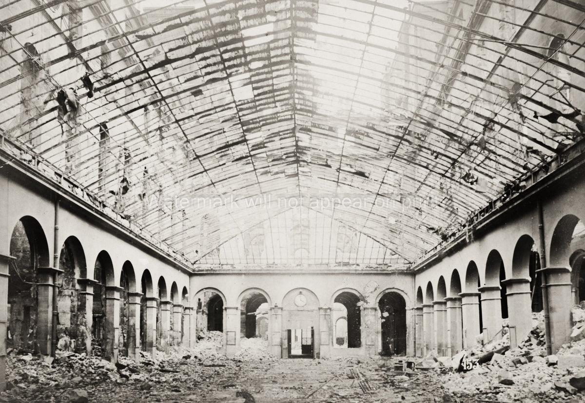 Paris Ruins Franco-Prussian War Commune Destruction Interior Vtg. Photo 19thC.