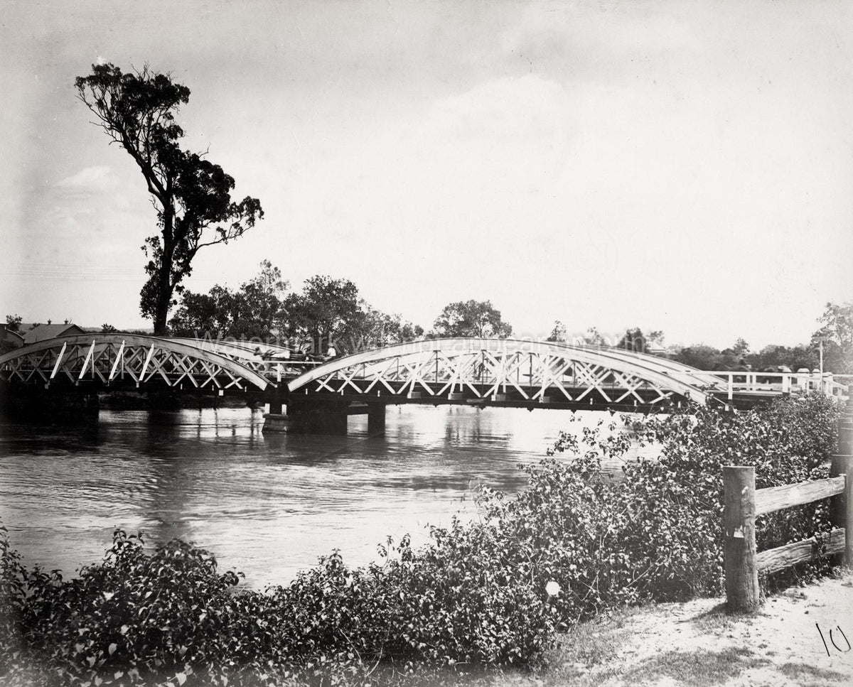Old Breakfast Creek Bridge Queensland Australia River Vtg. Photo 20thC.