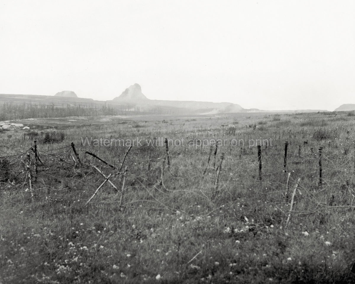 German Barrage France Battlefield Man's Land Barbed Wire Vtg. Photo WW1