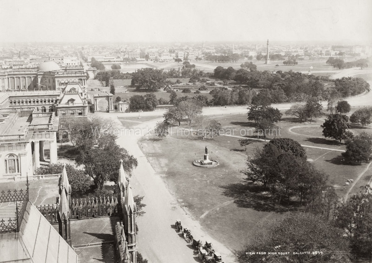 Calcutta India High Court View Maidan Cityscape Colonial Vtg. Photo 19thC.