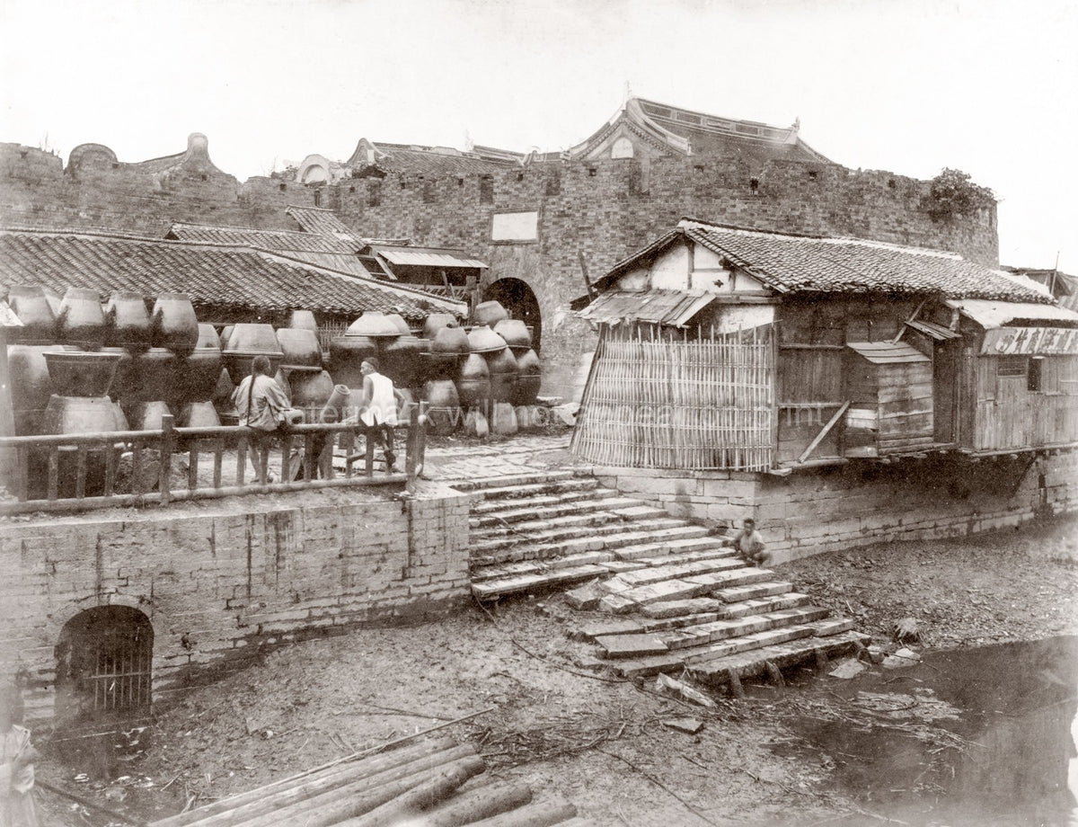 Shanghai China Pottery Works City Wall Gate Architecture Vtg. Photo 20thC.