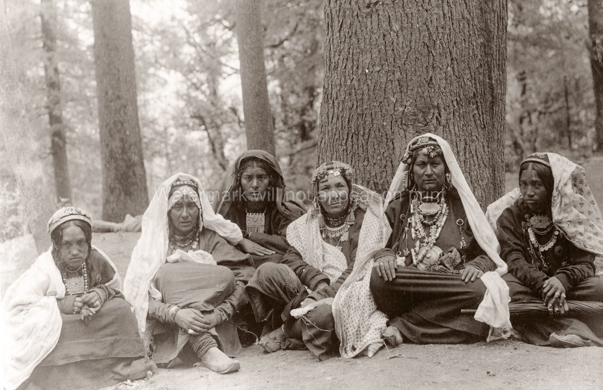 Northern India Country Women Traditional Dress Jewelry Vtg. Photo 19thC.