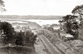 Japan Railway Line Kanagawa Yokohama Train Tracks Bridge River Vtg. Photo 19thC.