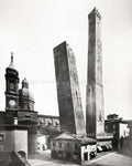 Bologna Italy 2 Towers Asinelli Garisenda Leaning Landmark Vtg. Photo 19thC.