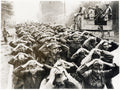 WWII German Prisoners Marching Captured Soldiers Army Troops Vtg. Photo 20thC.