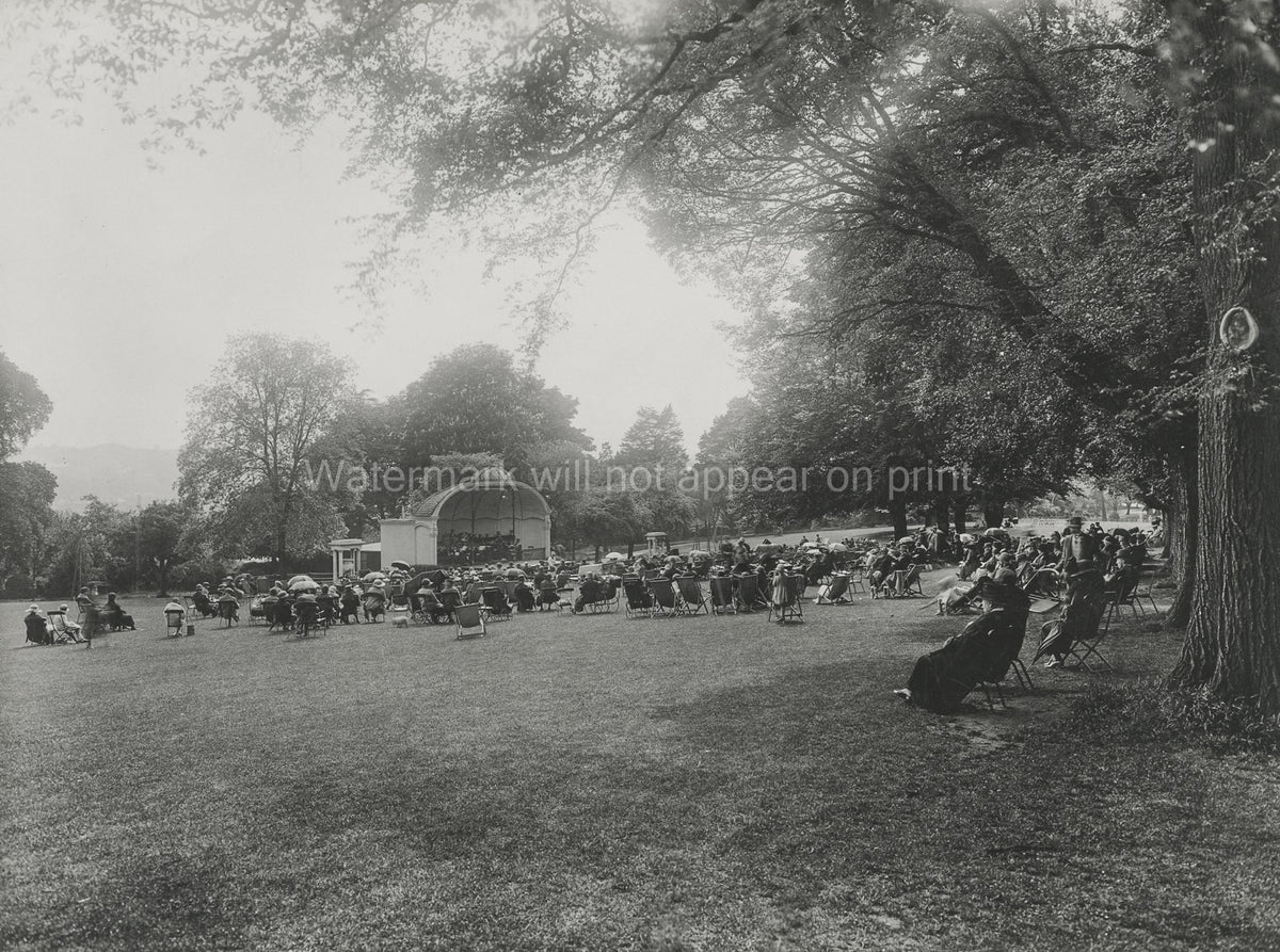 Victoria Park Bath Somerset Bandstand Concert Audience Leisure Vtg. Photo 19thC.