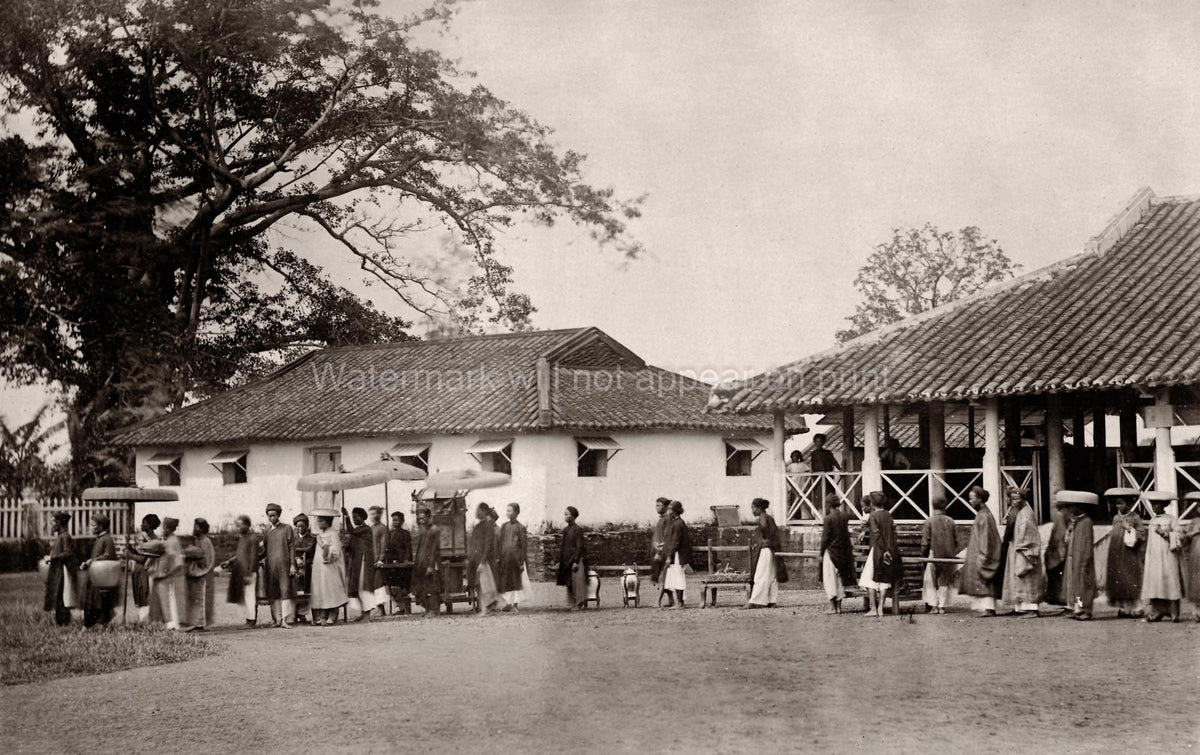 Indochina Wedding Procession Ceremony Traditional Dress Vtg. Photo 19thC.