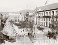 Tenerife Plaza de la Constitucin Parade Military Crowd Vtg. Photo 19thC.