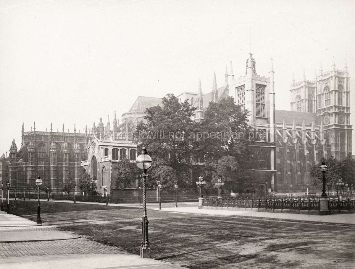 England Westminster Abbey London Church Gothic Landmark Street Vtg. Photo 19thC.