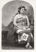 Fiji Tahiti Samoa Woman Studio Portrait Traditional Attire Vtg. Photo 19thC.