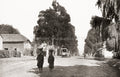 Church Street Pretoria South Africa People Wagon Thatched Roof Vtg. Photo 19thC.