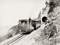 France Funicular Steam Train Engine Railway Mountain Tunnel Vtg. Photo 19thC.