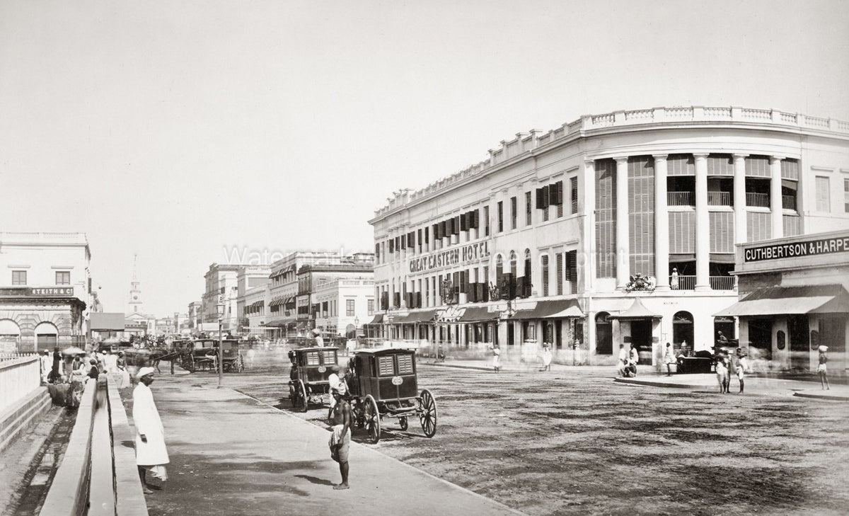 Kolkata India Great Eastern Hotel Colonial Architecture Street Vtg. Photo 19thC.