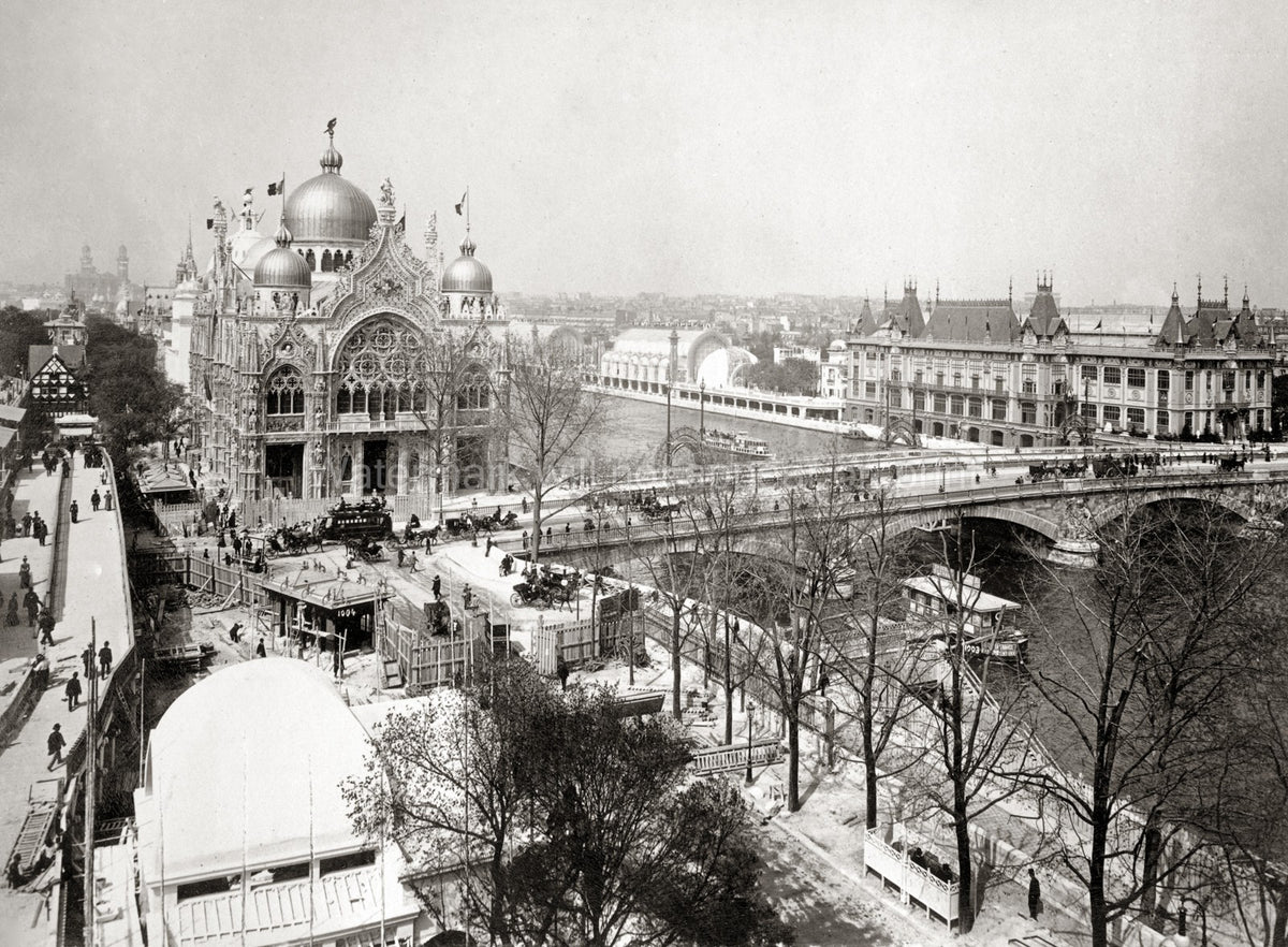 Paris World Fair River Seine Pavilion Bridge Cityscape Vtg. Photo 20thC.
