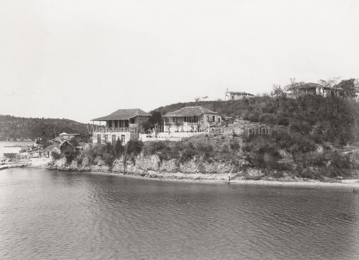 Houses Smith Kay Santiago Harbour Cuba Waterfront Coastal Bay Vtg. Photo 19thC.