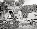Australian Miner's Hut Lithgow Valley NSW Women Child Family Vtg. Photo 19thC.