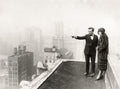 Buster Keaton Natalia Talmadge New York City Rooftop View Vtg. Photo 20thC.