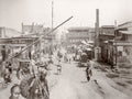 Peking Beijing China Busy City Street Scene People Carts Vtg. Photo 19thC.