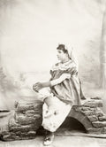 Jewish Girl North Africa Tunisia Studio Portrait Traditional Vtg. Photo 19thC.