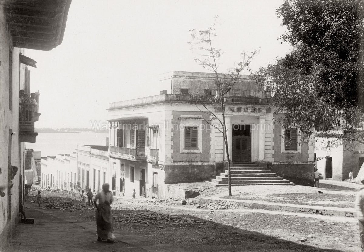 San Juan Puerto Rico Street Scene People Architecture Vtg. Photo 19thC.