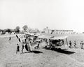 France British RAF Biplanes Patrol Airfield Soldiers Vtg. Photo WW1