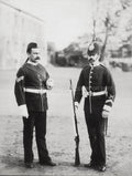 British Army Border Regiment Sergeant Private Uniforms Rifles Vtg. Photo 19thC.