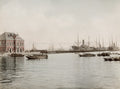 Yokohama Japan Customs House Pier Shipping Steamships Docks Vtg. Photo 19thC.