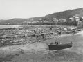 Sennen Cove Cornwall Children Boat Rocky Beach Coastline Vtg. Photo 19thC.