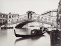 Venice Rialto Bridge Grand Canal Gondola Landmark Italy Vtg. Photo 19thC.