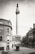 Great Fire Monument London Street Scene Architecture Carriages Vtg. Photo 19thC.