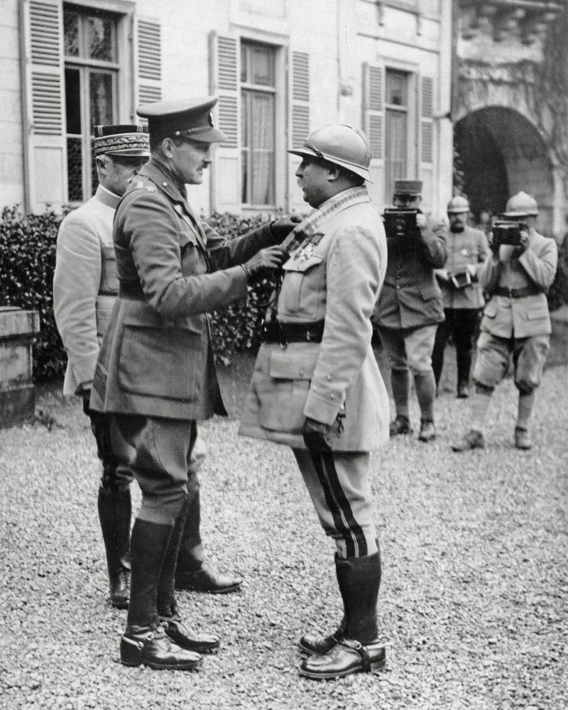 WWI Military Medal Ceremony French Soldiers Officers Award Vtg. Photo