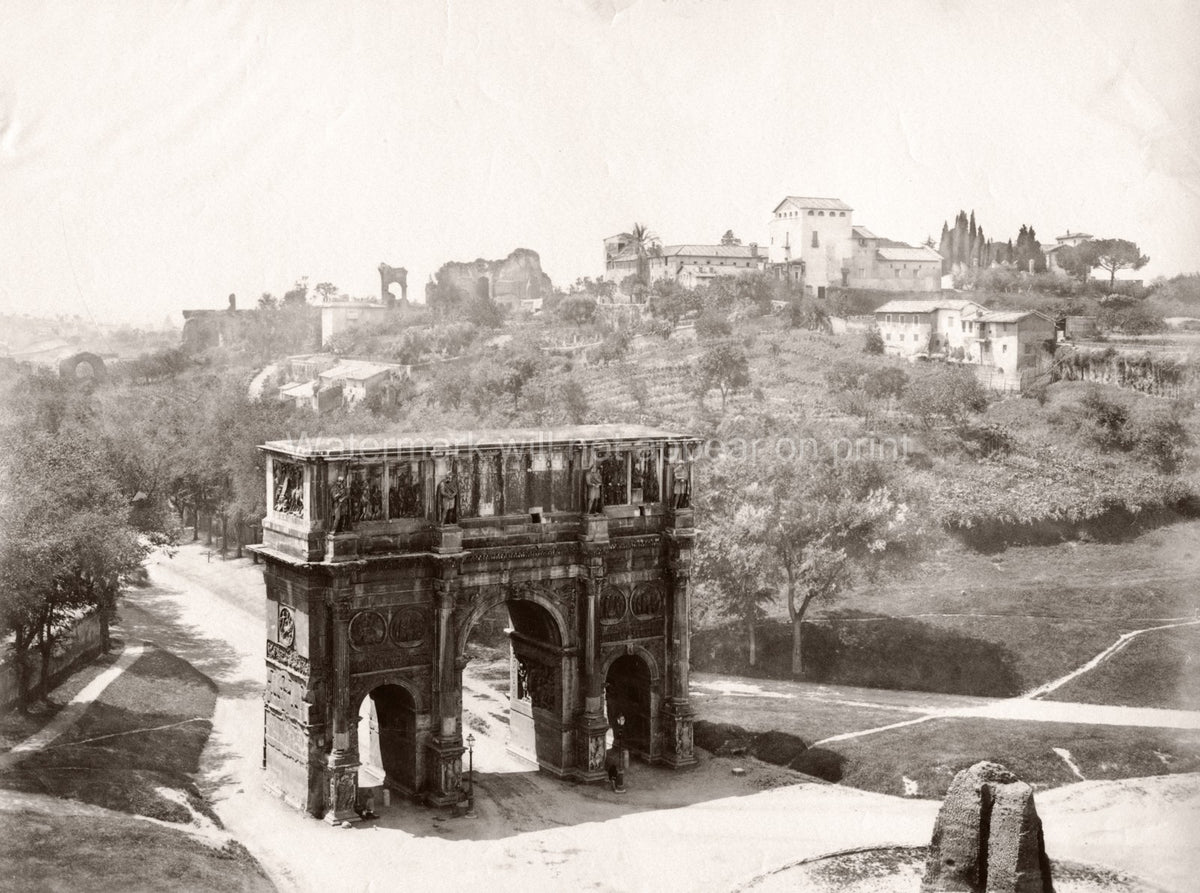 Arch Constantine Rome Italy Ancient Roman Ruins Palatine Hill Vtg. Photo 19thC.