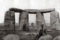 Stonehenge England Ancient Monument Trilithons Sarsen Stones Vtg. Photo 19thC.