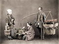 Japan Vegetable Seller Market Vendors Kimono Baskets Produce Vtg. Photo 19thC.