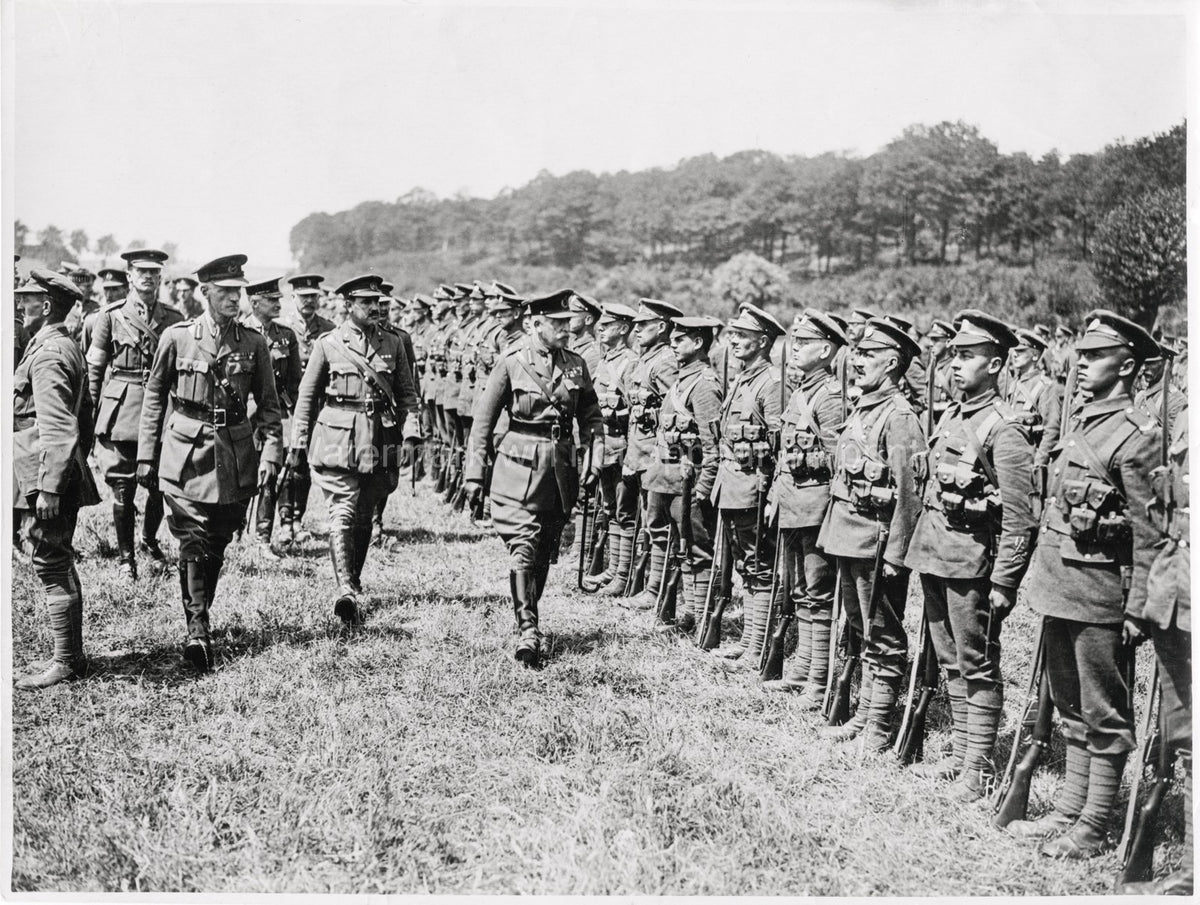 Duke Connaught Inspecting Regiment France Soldiers Military Vtg. Photo WW1