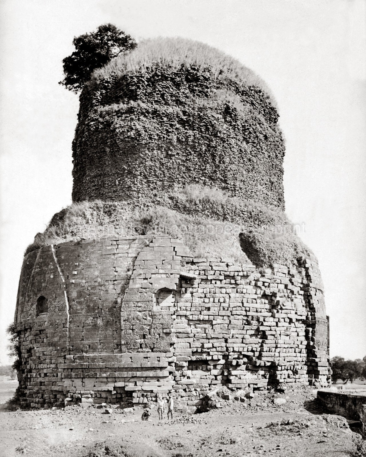 Sarnath Brick Tower Ancient Ruins Buddhist Monument India Vtg. Photo 19thC.