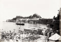 Corfu Greece Old Fortress Harbour Coastal Cityscape Ship Vtg. Photo 19thC.
