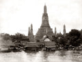 Wat Arun Chaeng Temple Bangkok Chao Phraya River Boats Vtg. Photo 19thC.