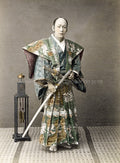 Japanese Samurai Actor Katana Sword Clock Japan Vtg. Photo 19thC.
