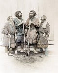 Ainu Aino Men Hokkaido Japan Hunters Rifles Traditional Vtg. Photo 19thC.