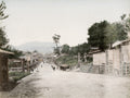 Street Nara Japan Traditional Town People Stone Lanterns Vtg. Photo 19thC.
