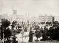 Union Square San Francisco California Cityscape Park Church Vtg. Photo 19thC.