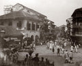 Busy Bombay Street Scene Mumbai India Colonial Architecture Vtg. Photo 19thC.