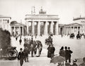 Berlin Germany Brandenburg Gate Quadriga Carriages People Vtg. Photo 19thC.