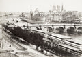 Paris Notre Dame River Seine Bridges Cityscape Architecture Vtg. Photo 19thC.