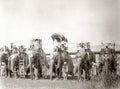 India Royal Elephants Ornate Howdahs Mahouts Procession Vtg. Photo 19thC.