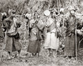 Group Bhutanese Lamas Traveling Musicians Monks Vtg. Photo 19thC.