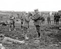 France WW1 Doctor Lights Cigarette Wounded Man Soldiers Camp Vtg. Photo