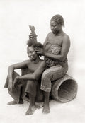 Zanzibar East Africa Coutinho Women Doing Hair Hairstyle Comb Vtg. Photo 19thC.