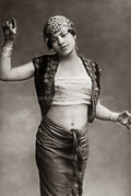 Egyptian Dancer Woman Costume Headdress Jewelry Belly Vtg. Photo 20thC.